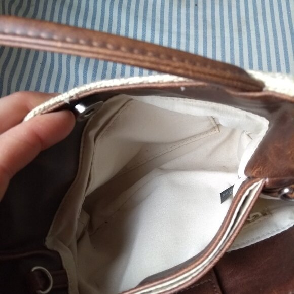 Relic Leather Woven Small Purse Tan and Brown - Picture 6 of 10